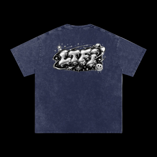 Snow Washed Oversized Cotton T-Shirt