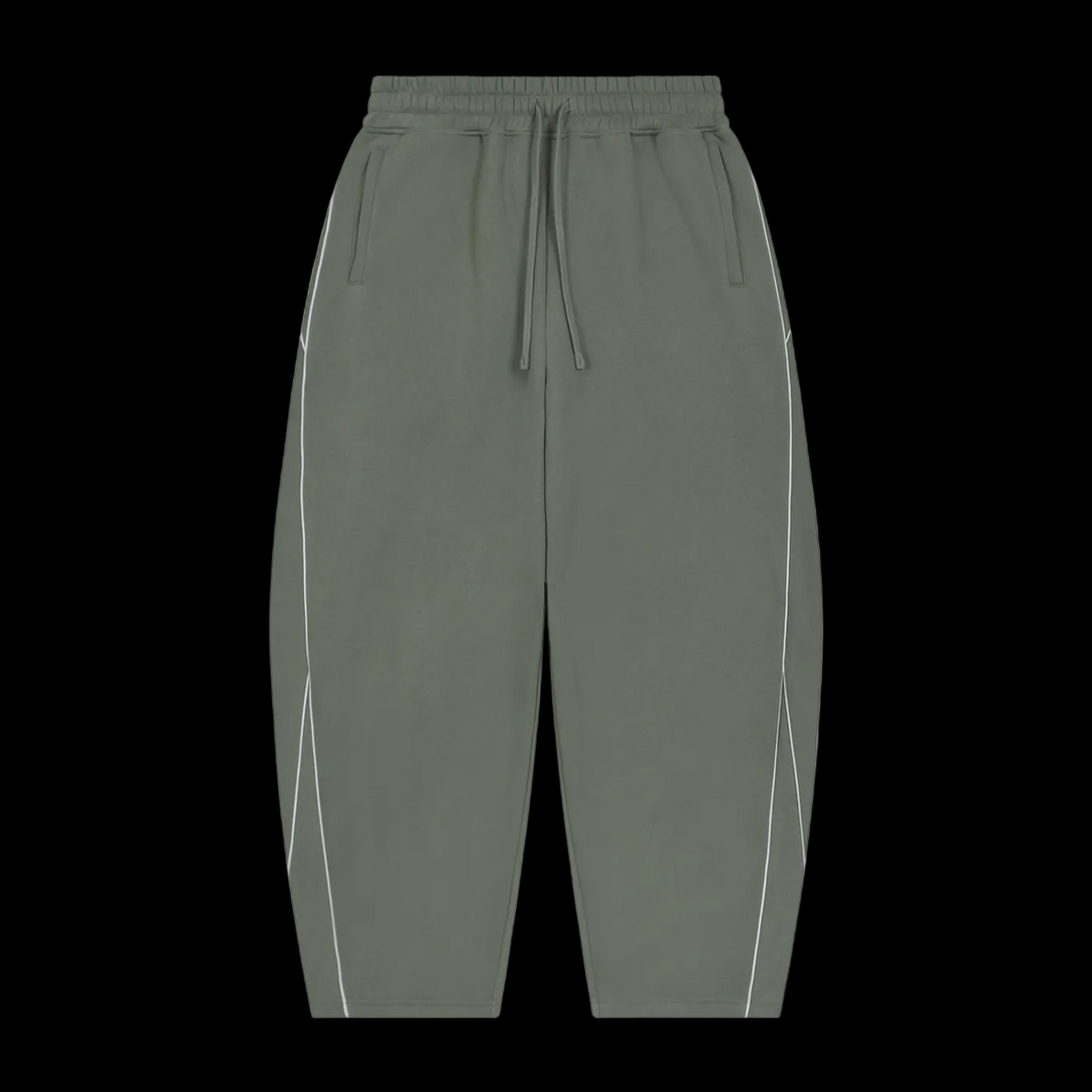 Piping Fleece Barrel Leg Sweatpants