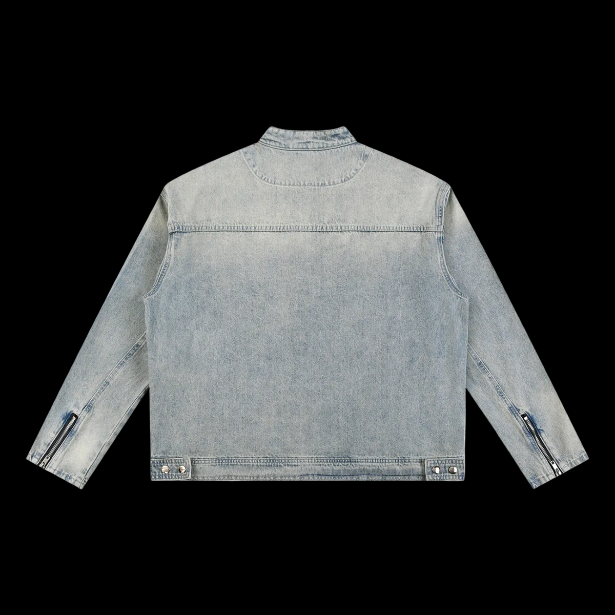 Vintage Wash Zip Denim Jacket