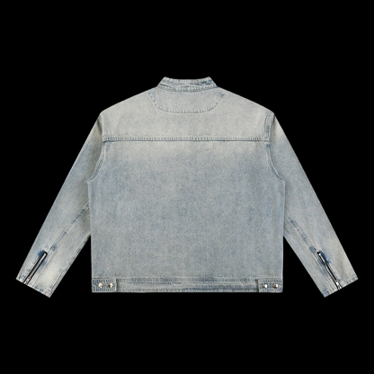 Vintage Wash Zip Denim Jacket