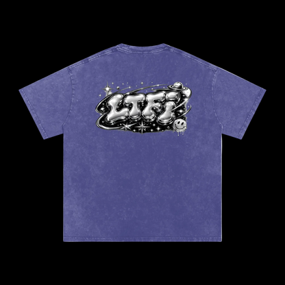 Snow Washed Oversized Cotton T-Shirt