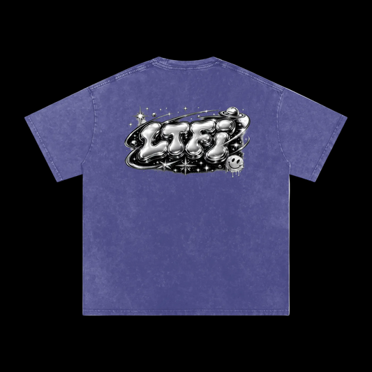 Snow Washed Oversized Cotton T-Shirt