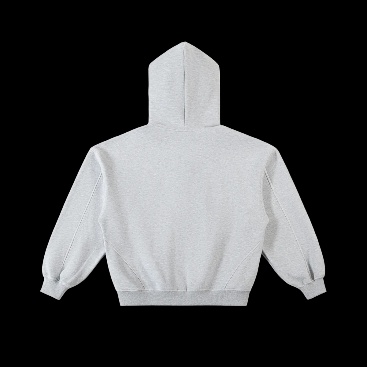 Basic Contrast-Stitched Boxy Fleece Zip Hoodie
