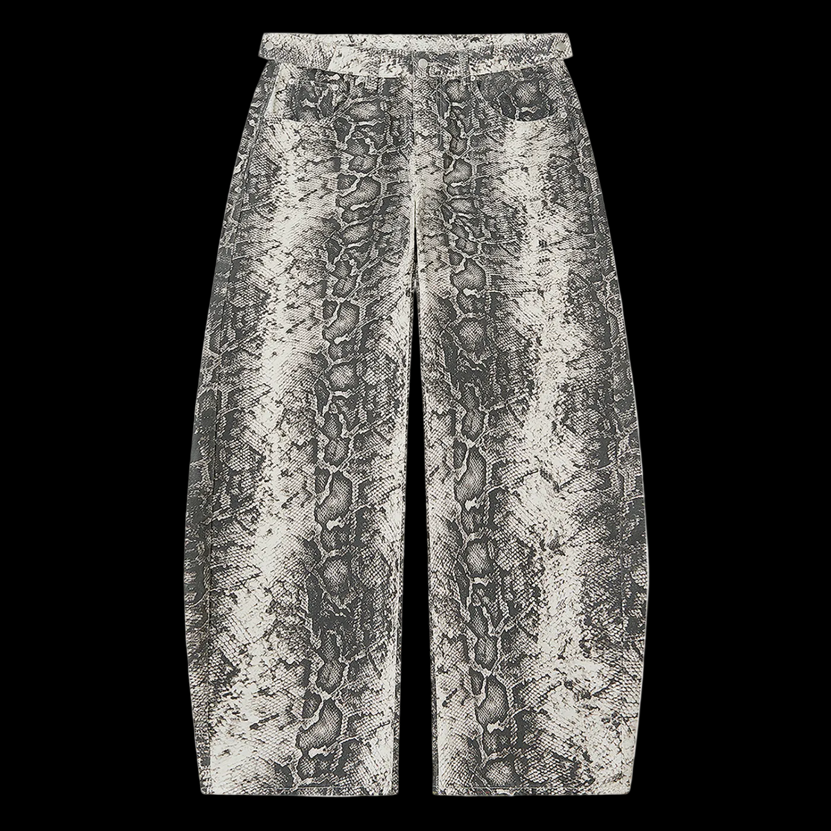 Men's Snake Print Barrel Leg Pants