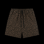 Unisex Heavyweight Leopard Drawstring Shorts