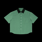 Striped Boxy Contrast Collar Shirt