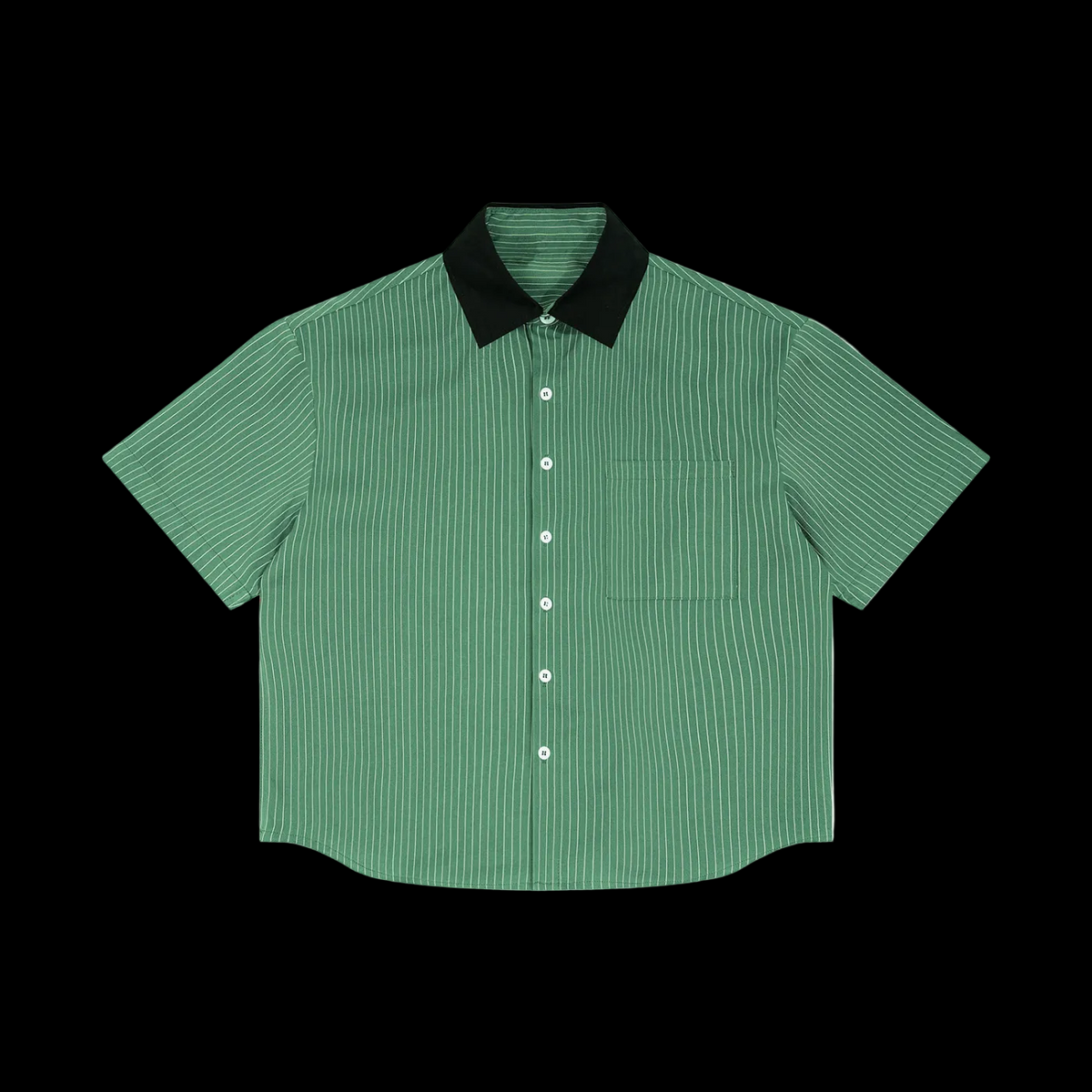 Striped Boxy Contrast Collar Shirt