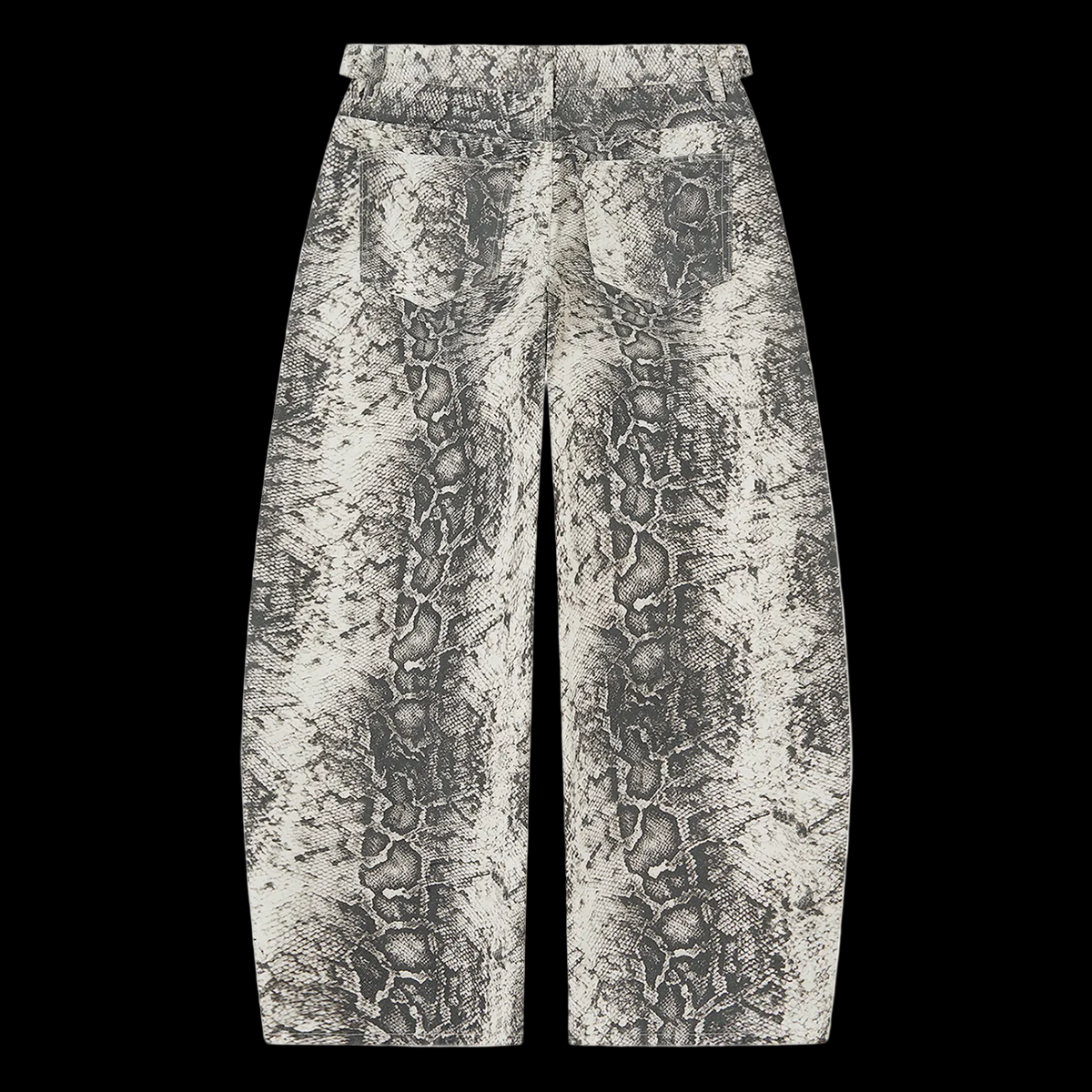 Men's Snake Print Barrel Leg Pants
