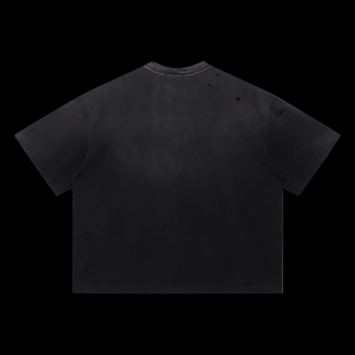 Basic Vintage Washed Distressed Boxy Oversized T-Shirt