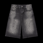 Men’s Vintage Wash Wide Leg Denim Shorts
