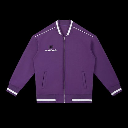 Contrast Piping Zip Bomber Jacket
