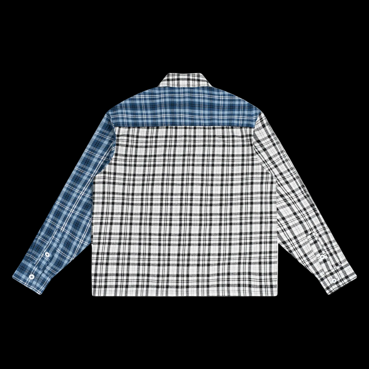 Oversized Plaid Color Block Shirt
