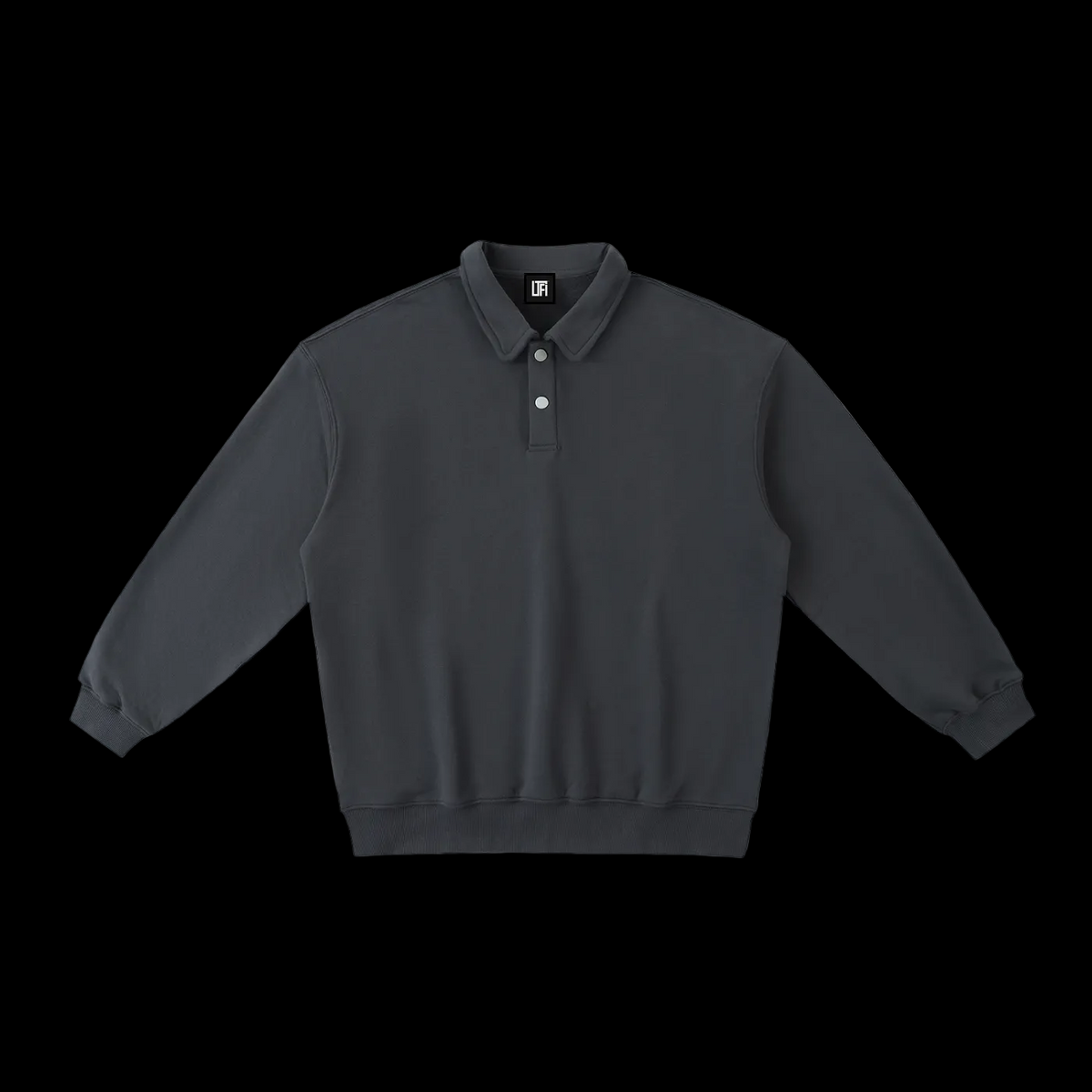 Basic Heavyweight Polo-Collar Sweatshirt